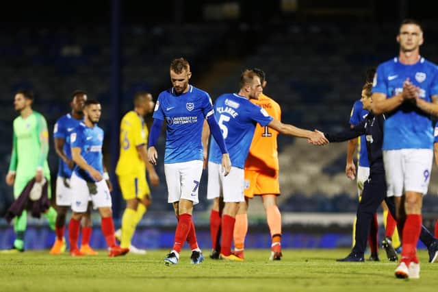 Pompey were knocked out of the Carabao Cup by AFC Wimbledon. Picture: Joe Pepler
