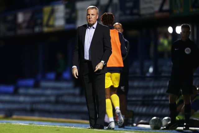 Pompey boss Kenny Jackett made five changes for the Carabao Cup clash. Picture: Joe Pepler