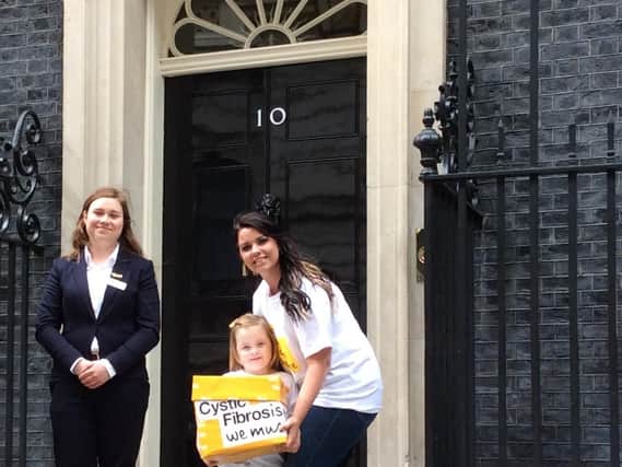 Gemma Weir and her four-year-old daughter Ivy at 10 Downing Street last month
