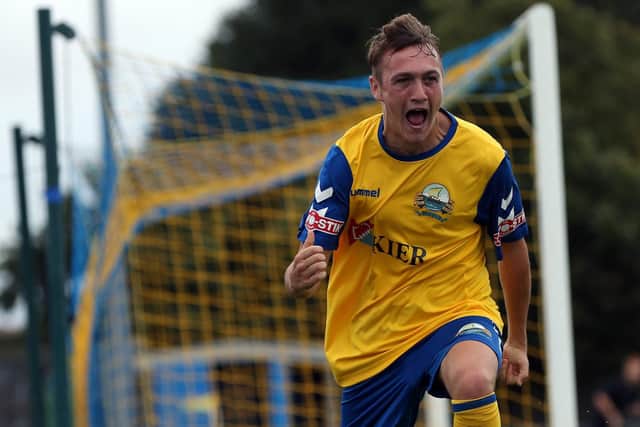 Ryan Pennery celebrates his goal. Picture: Chris Moorhouse