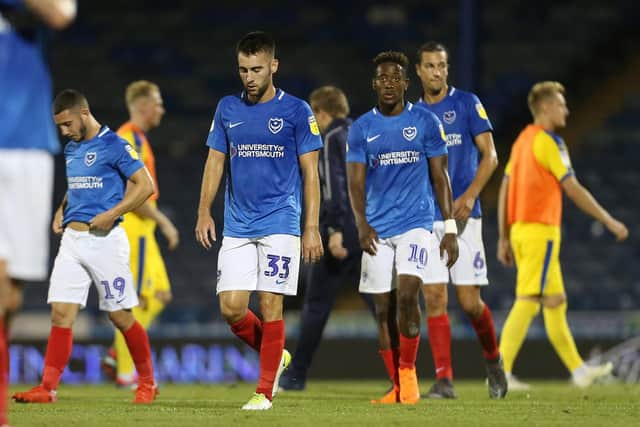 Pompey were disappointing in defeat to AFC Wimbledon on Tuesday night. Picture: Joe Pepler
