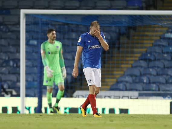 Pompey were disappointing in defeat to AFC Wimbledon on Tuesday night. Picture: Joe Pepler