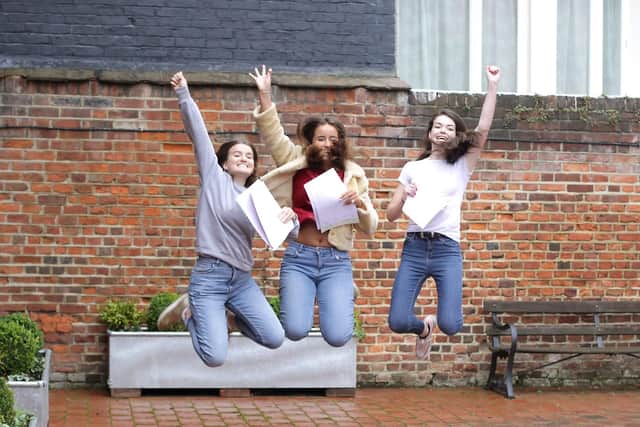 Portsmouth High School Students celebrate last year's A level results