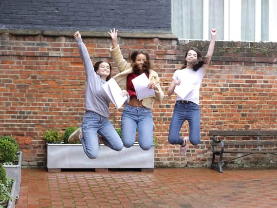 Portsmouth High School Students celebrate last year's A level results