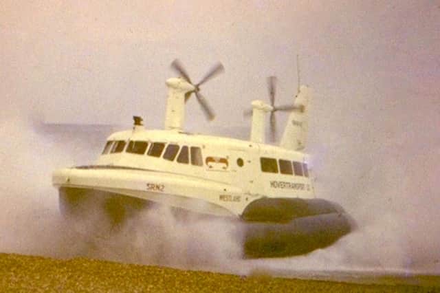 The days of flying propellors and shingle being hurled off the beach, the SRN2 hovercraft arriving at Southsea.