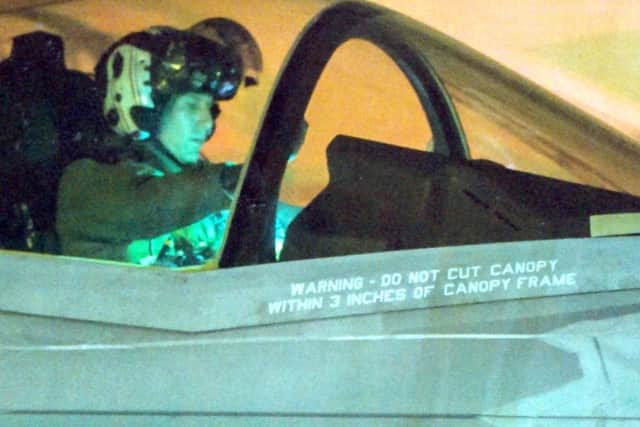 The new F-35B fighter was designed in metric measurements, but the warning on the canopy is in imperial.