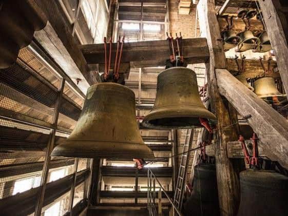 St Rumbolds 98 bells, two carillons weighing 80 tonnes, separated by 39 steep steps.