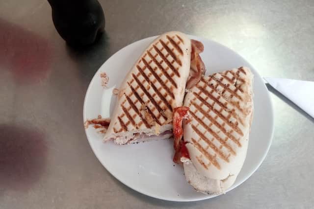 Chicken, bacon and cheese panini at Whistle Stop Cafe, Cosham