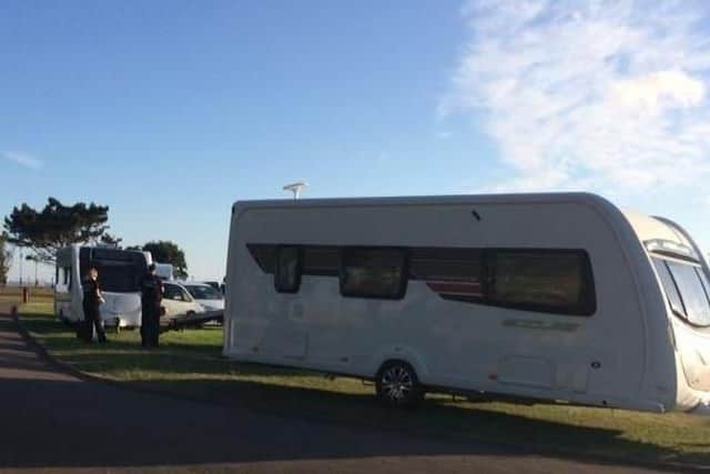 Travellers have set up a camp at Canoe Lake, Portsmouth