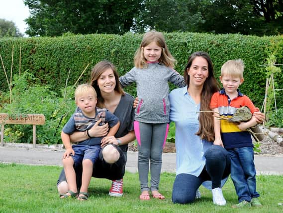 Stella Ioannou and Isla McMinn are opening a new nursery called Cherubz in St Colman's Church hall which will be open from 3rd September. Pictured is: (second left) Stella Ioannou and (second right) Isla McMinn with (l-r) Sebby Fyans (6), Isla Lambert (6) and James Cope (4). Picture: Sarah Standing (180628-4083)
