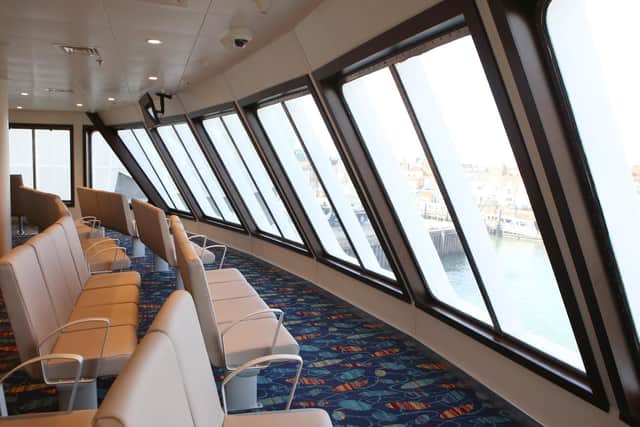 Seating at the bow of the ferry. Picture: Habibur Rahman