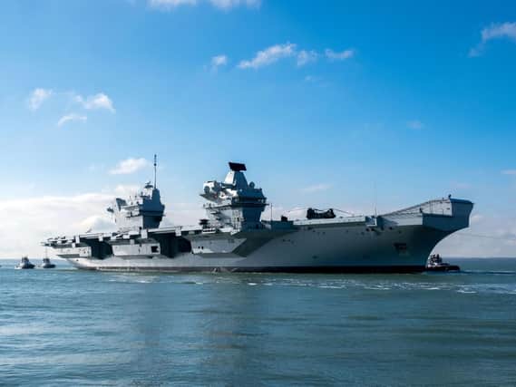 HMS Queen Elizabeth will be setting sail from Portsmouth tomorrow evening at 6pm. Photo: PA