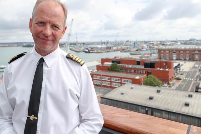 Commanding officer of HMS Queen Elizabeth, Captain Jerry Kyd Picture: Andrew Matthews/PA Wire