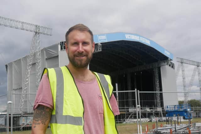 Victorious co-organiser Andy Marsh near the main stage Picture: Habibur Rahman