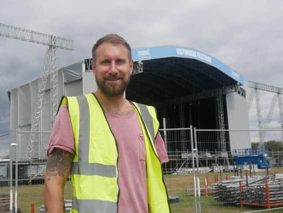 Victorious co-organiser Andy Marsh near the main stage Picture: Habibur Rahman