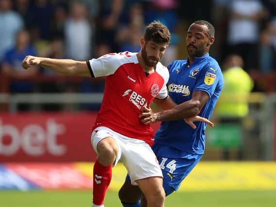 Ched Evans, left, scored for Fleetwood. Picture: PA