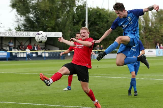 Joe McLean scores for Baffins Milton Rovers against Cowes Sports. Picture: Chris Moorhouse