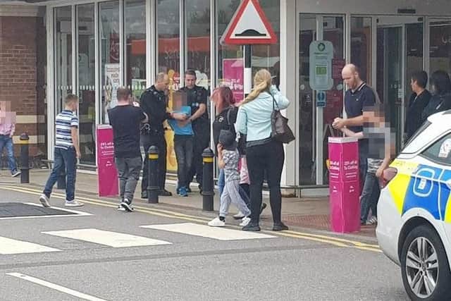 Police were called Sainsbury's in Farlington, Portsmouth after anti-social behaviour was reported.
It came after several caravans were parked in the car park.
Picture: Mark Smith