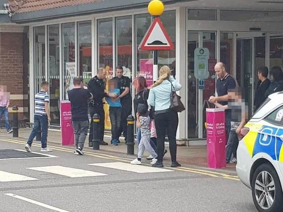Police were called Sainsbury's in Farlington, Portsmouth after anti-social behaviour was reported.
It came after several caravans were parked in the car park.
Picture: Mark Smith