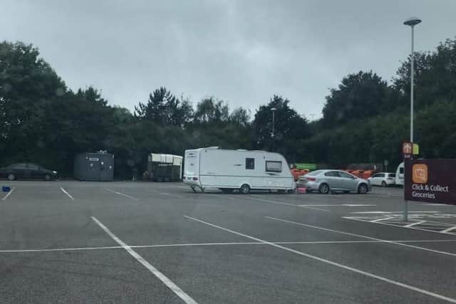 Police were called Sainsbury's in Farlington, Portsmouth after anti-social behaviour was reported.
It came after several caravans were parked in the car park.
Picture: Mark Smith