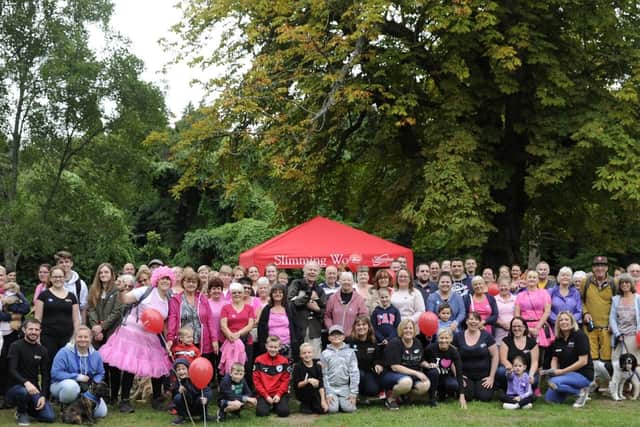 Some of those who participated in the Walk All Over Cancer event at Staunton Country Park