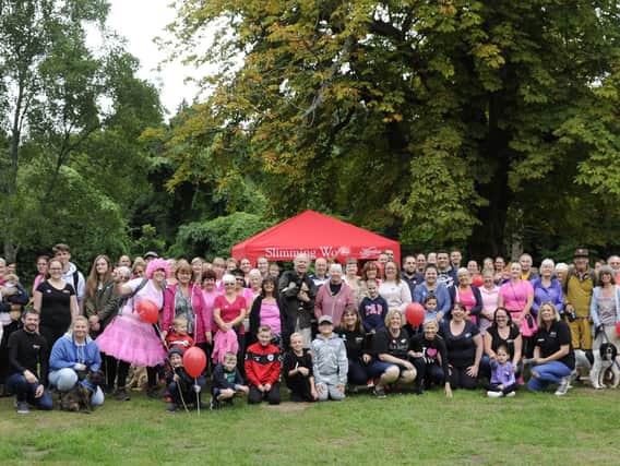 Some of those who participated in the Walk All Over Cancer event at Staunton Country Park