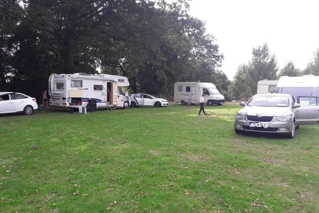 Travellers at Fareham Leisure Centre on August 20