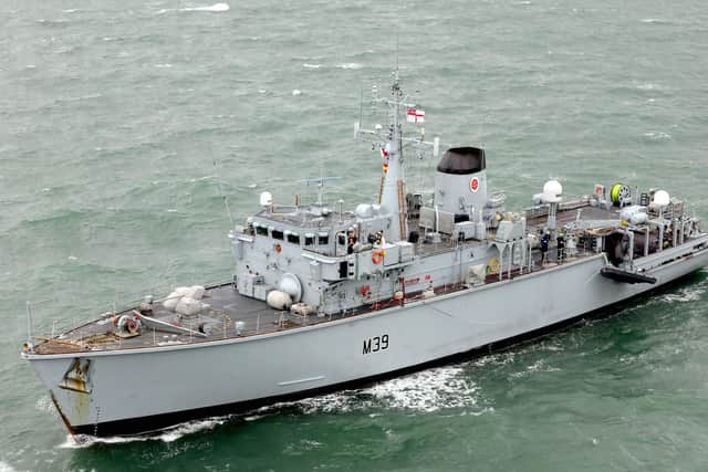 HMS Hurworth, which followed a Russian warship earlier this week. Photo: Royal Navy