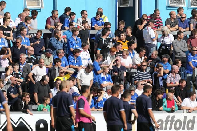 Pompey fans are back at the Memorial Ground as Pompey play Bristol Rovers in League One.
