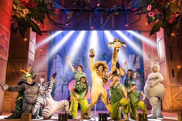Matt Terry, centre, as Alex The Lion, stars in Madagascar: The Musical