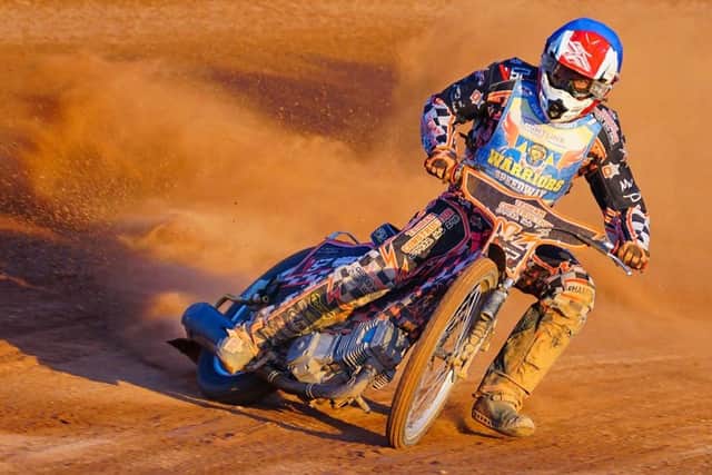 Warriors rider Shaun Tedham had a top night against the Young Lions. Picture: Ian Groves/Sportography
