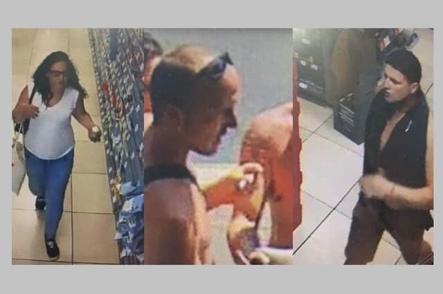Police are trying to track down the trio shown in CCTV images