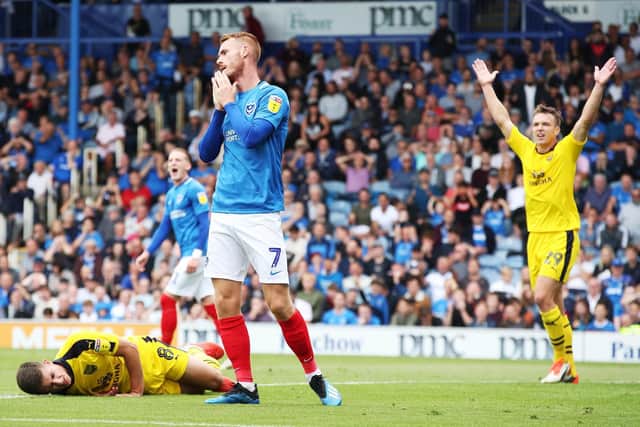 Pompey midfielder Tom Naylor feels his partnership with Ben Thompson can blossom. Picture: Joe Pepler