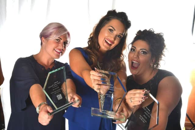 Leanne Madigan and Rebecca Gibbons, from Diamond Quay, and Erin Searle.  Picture by Helen Tinner