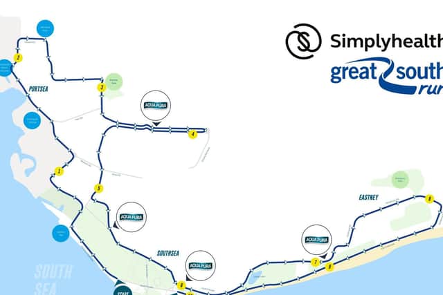 Course map for Great South Run