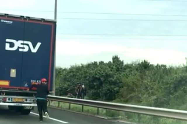 Lorries are being targeted in France as refugees try and make their way to the UK via Caen to Portsmouth