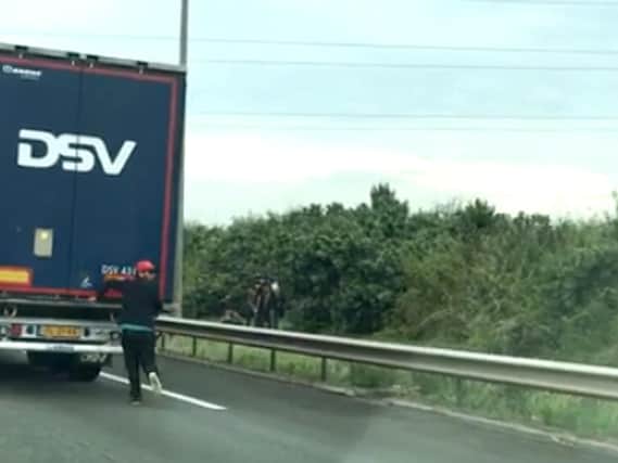 Lorries are being targeted in France as refugees try and make their way to the UK via Caen to Portsmouth