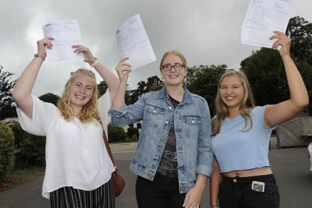 GCSE results day at Bay House School in Gosport. From left, Alice Owens, Amy Hadfield and Zoe Belben, all 16
Picture Ian Hargreaves  (180823-4_bay_house)