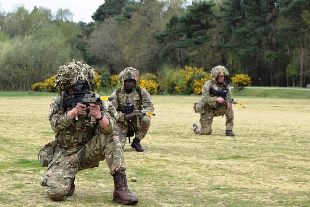 Soldiers from 4th Battalion, The Princess of Wales's Royal Regiment (4PWRR) during a training weekend at Longmoor army base in April. The team will be deploying to Denmark for two weeks as part of a major training session. PHOTO: Tom Cotterill