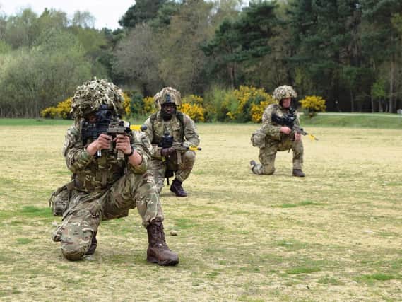 Soldiers from 4th Battalion, The Princess of Wales's Royal Regiment (4PWRR) during a training weekend at Longmoor army base in April. The team will be deploying to Denmark for two weeks as part of a major training session. PHOTO: Tom Cotterill