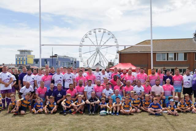 Hundreds of people attend a charity rugby match for Adam in Southsea