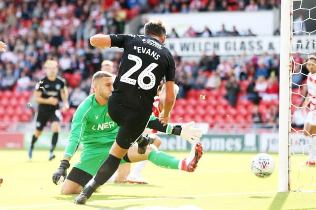 Pompey's Gareth Evans was unlucky not to score against Doncaster. Picture: Joe Pepler