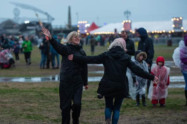 Dancing in the rain at Victorious. Pic: Vernon Nash