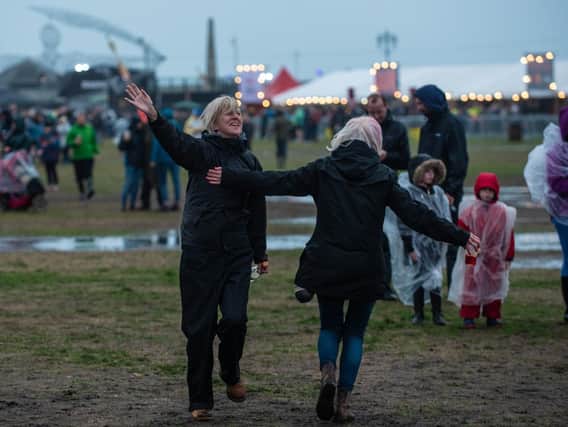 Dancing in the rain at Victorious. Pic: Vernon Nash