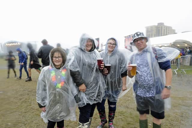 Partying in the rain at Victorious. Picture: Ian Hargreaves