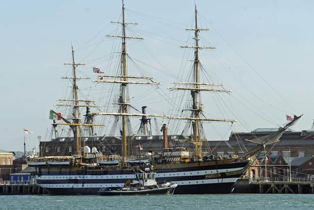 The Italian tall ship, Amerigo Vespucci in Portsmouth.
Picture: Ian Hargreaves (180824-1)