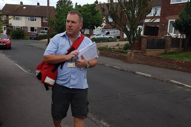 Dave Aston, owner of Nod Ya Head productions and Fareham postman