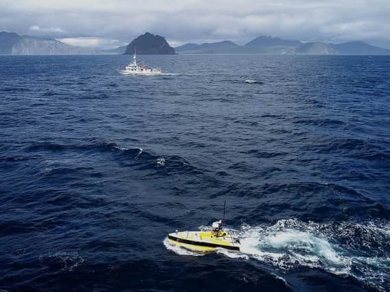 ASV Global and TerraSond completing a hydrographic survey for charting off the coast of Alaska.