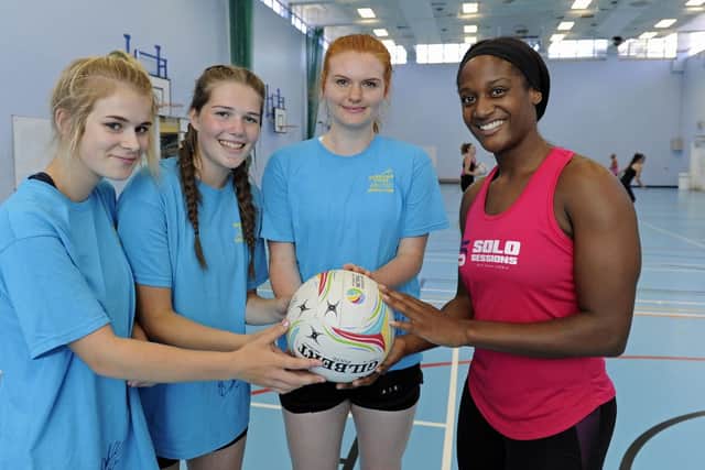 Shooting Stars welcomed international Sasha Corbin who took a coaching session at Admiral Lord Nelson School. Picture: Ian Hargreaves
