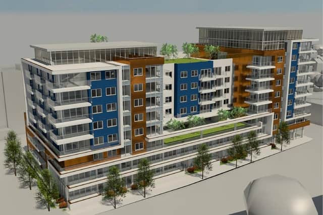 CGI showing how a developer's new 140-home block could look at the site of the now unused Gosport police station in South Street. Pictures: Savills